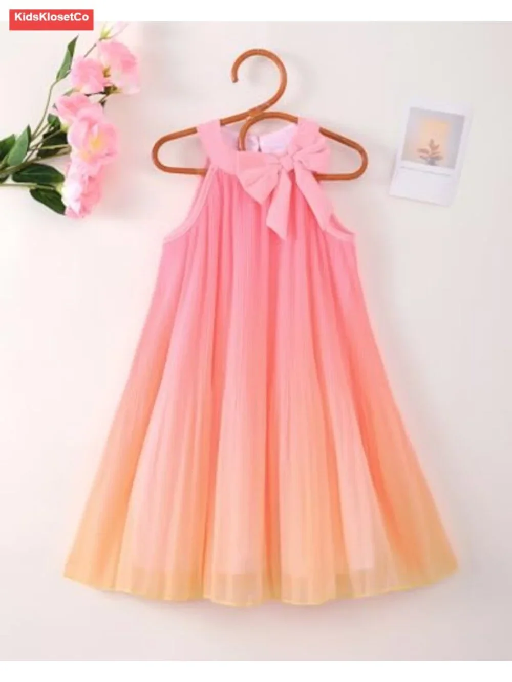 Toddler Girl Tulle Ombre Halter Sundress - Sleeveless A-Line Princess Dress